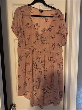 Torrid Blush Floral V-Neck Babydoll top